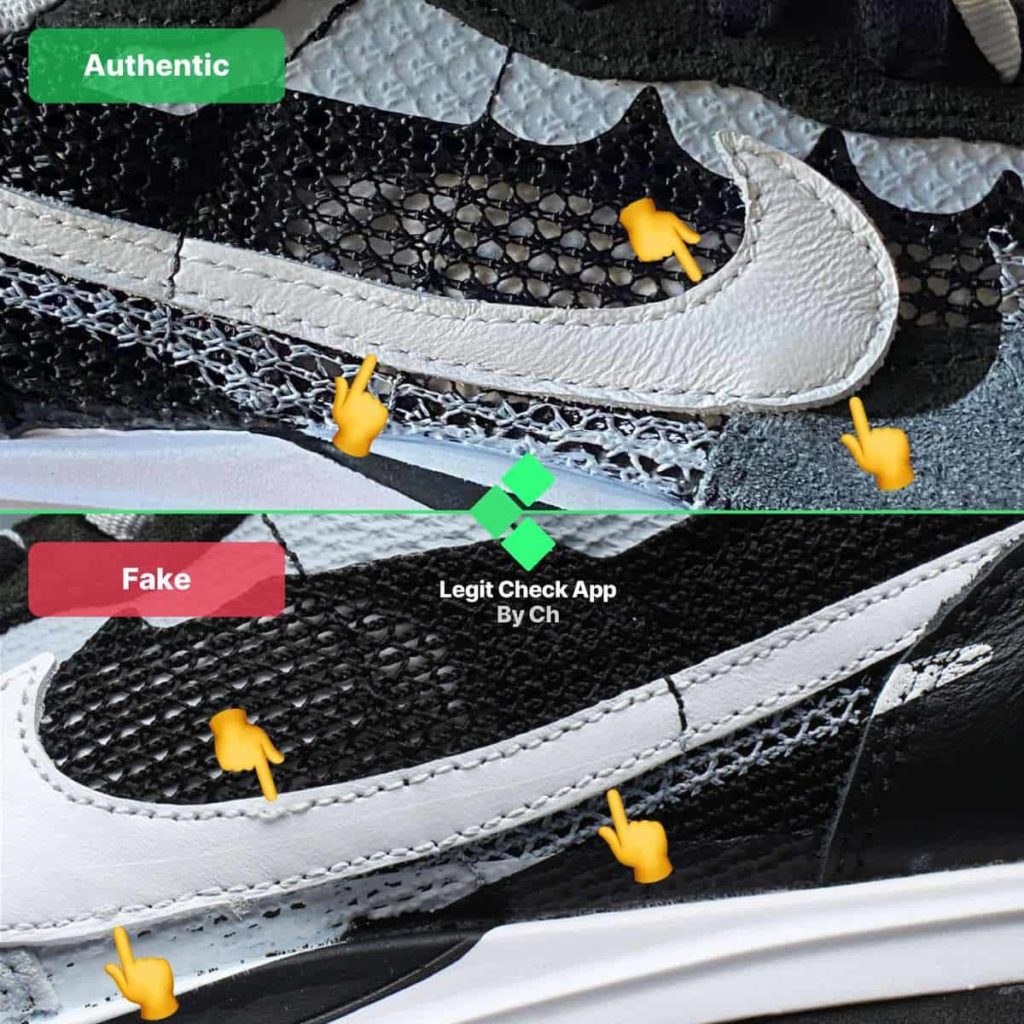Comment reconnaître une fausse sacai x Nike VaporWaffle 