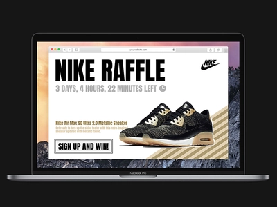 Exemple d'une raffle en ligne organisée par Nike