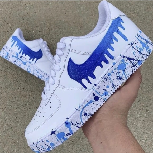 Air Force Nike Custom avec motif couleur bleu